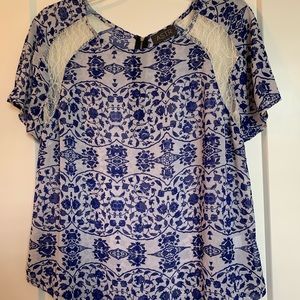 Astr Blue and white top
